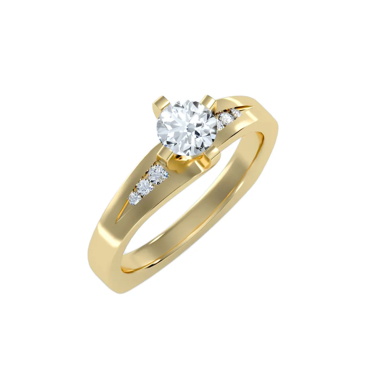 0.67 Carat Diamond 14K Yellow Gold Engagement Ring