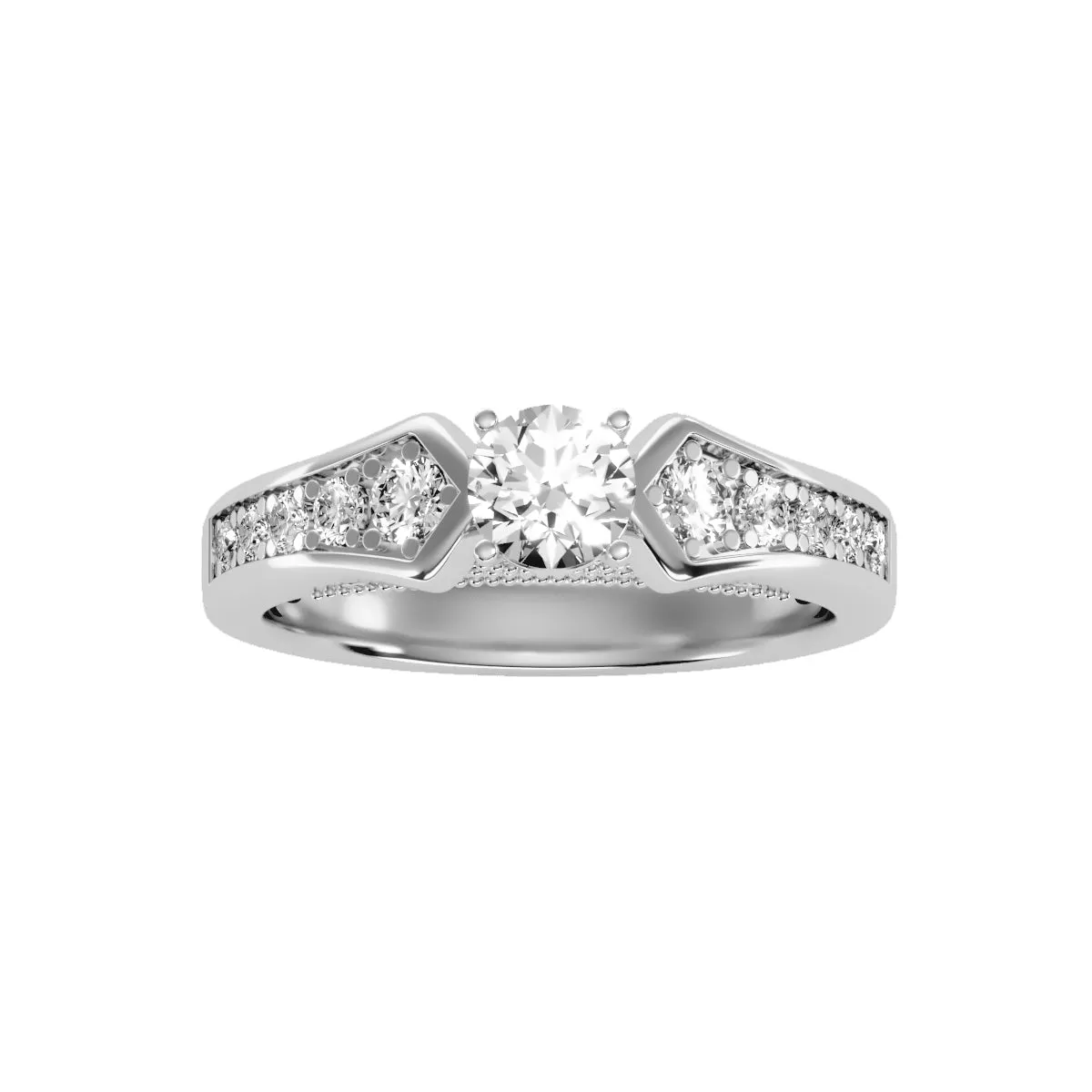 0.92 Carat Diamond 14K White Gold Engagement Ring