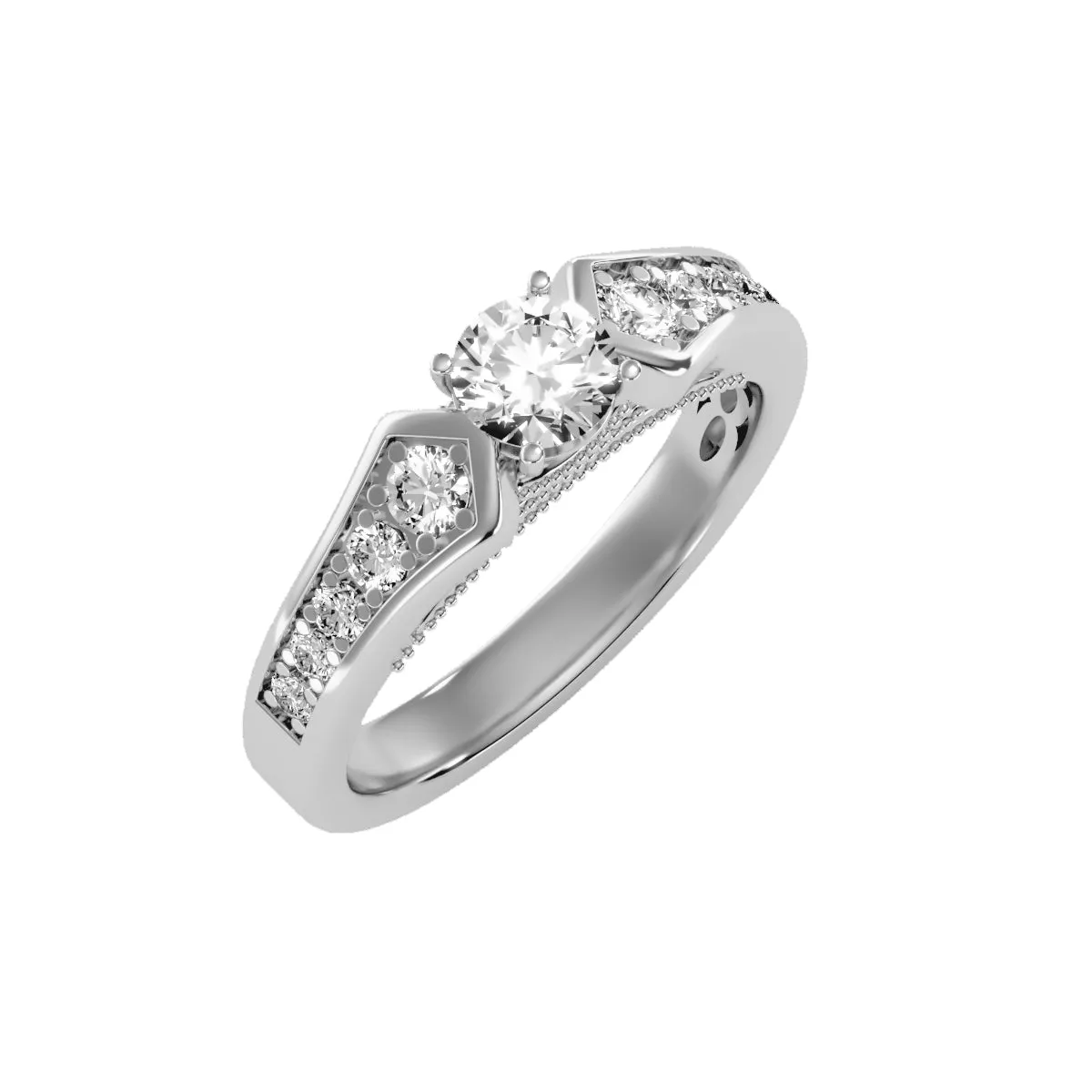 0.92 Carat Diamond 14K White Gold Engagement Ring