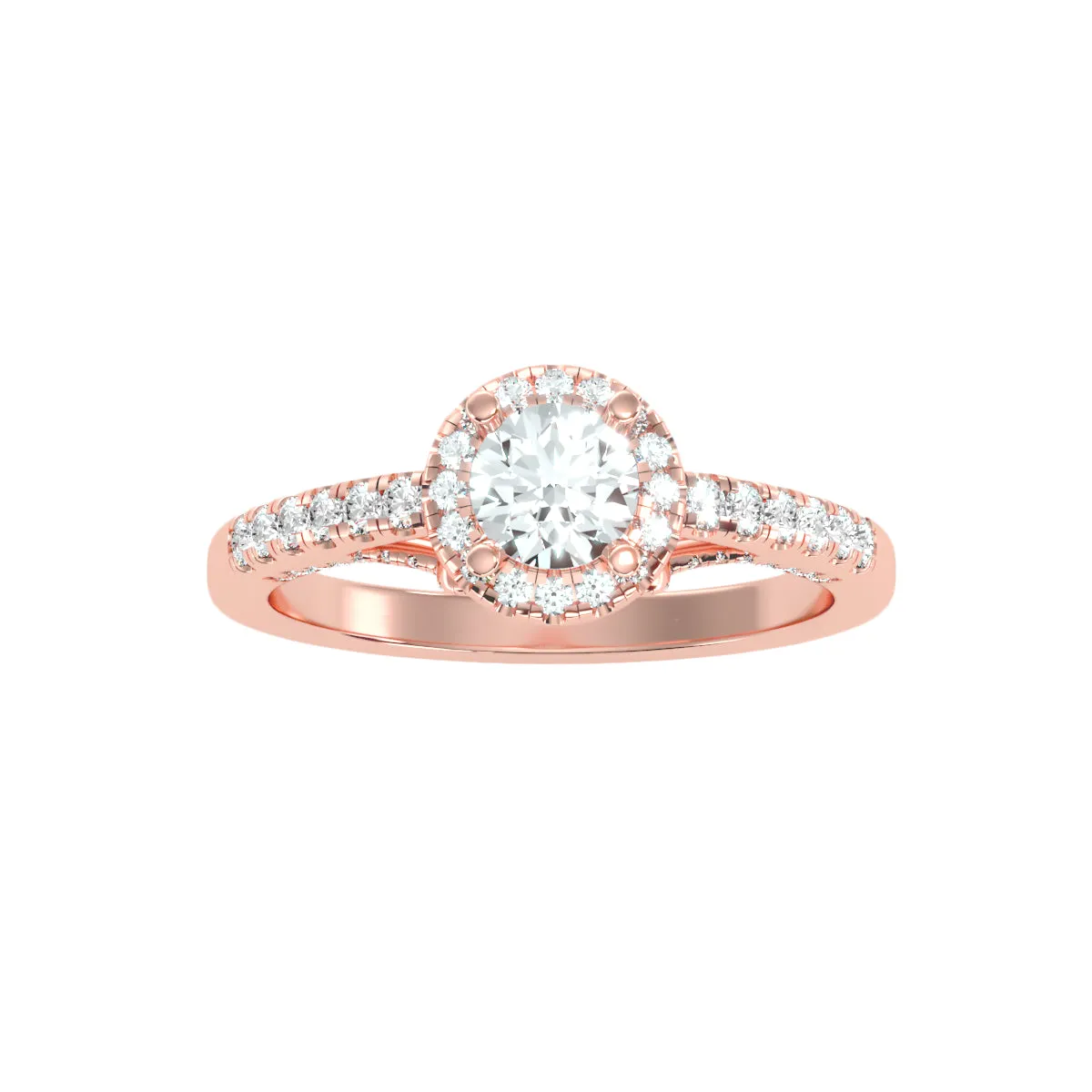 0.97 Carat Diamond 14K Rose Gold Engagement Ring