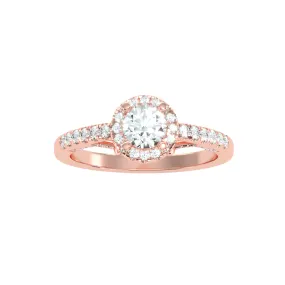 0.97 Carat Diamond 14K Rose Gold Engagement Ring