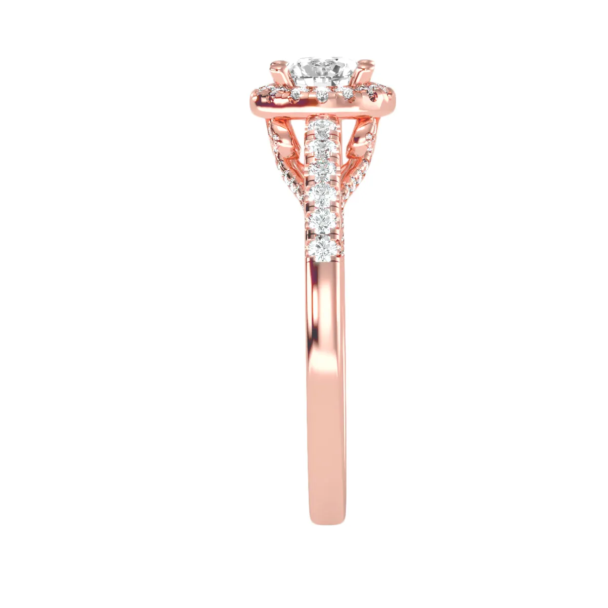 0.97 Carat Diamond 14K Rose Gold Engagement Ring