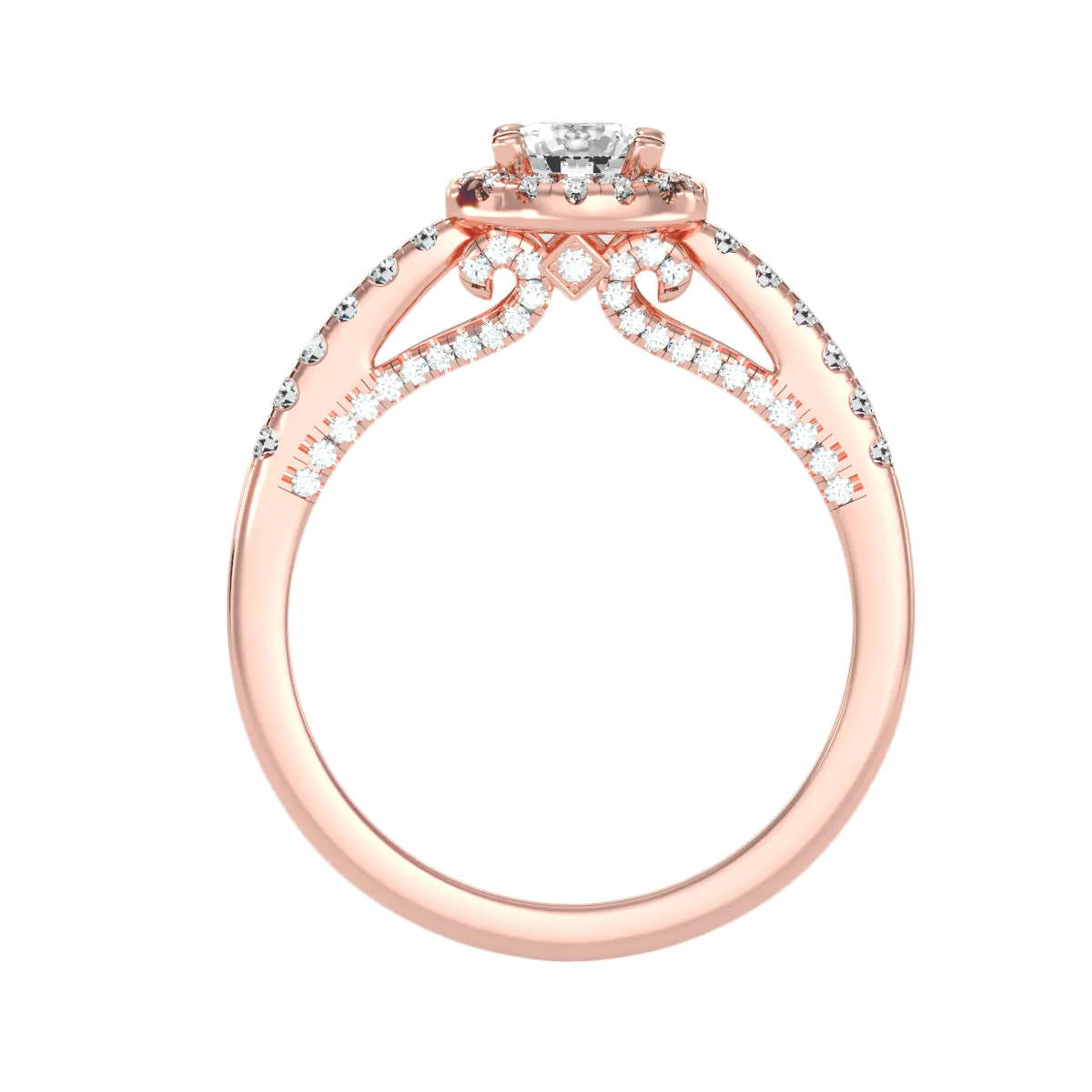 0.97 Carat Diamond 14K Rose Gold Engagement Ring