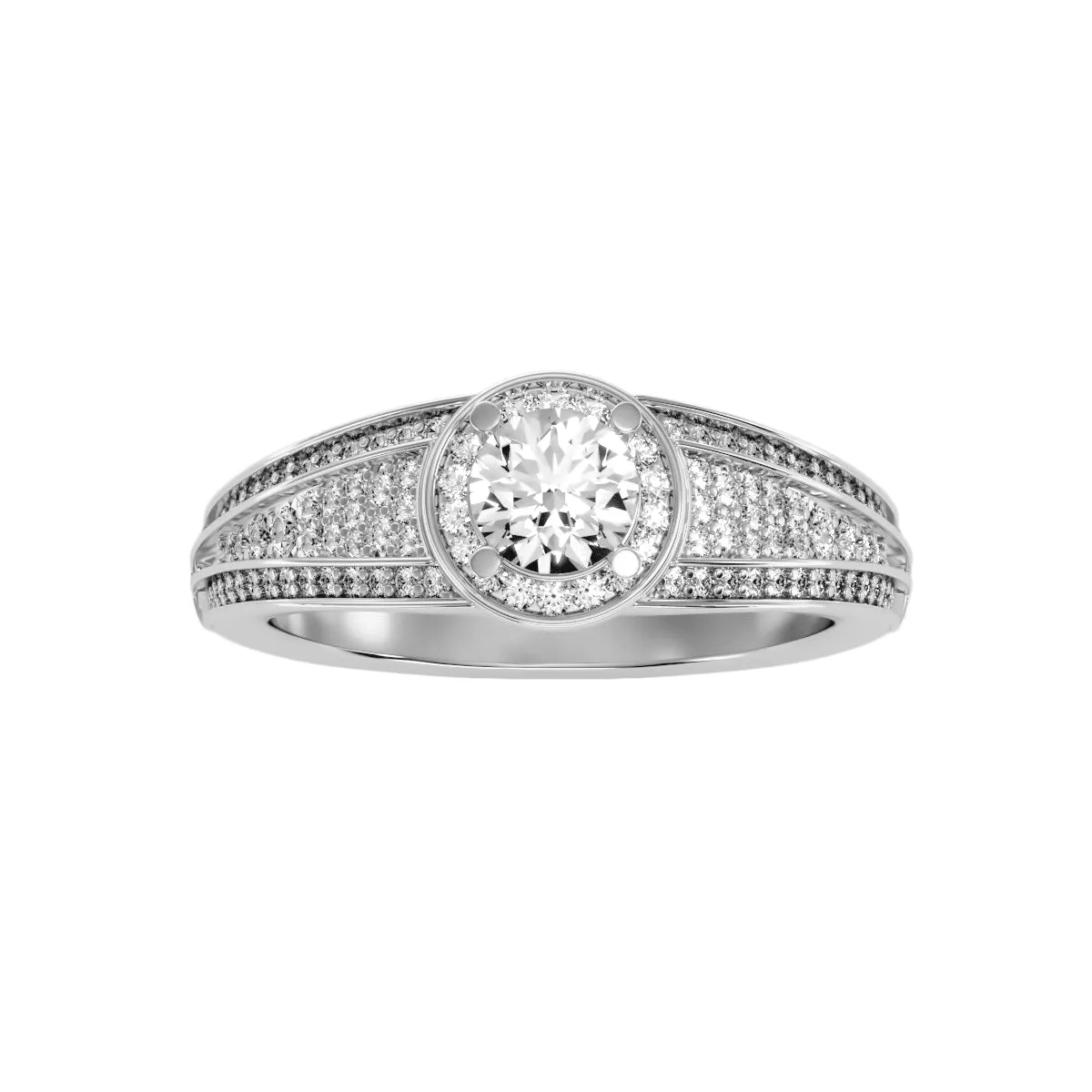 0.97 Carat Diamond 14K White Gold Engagement Ring