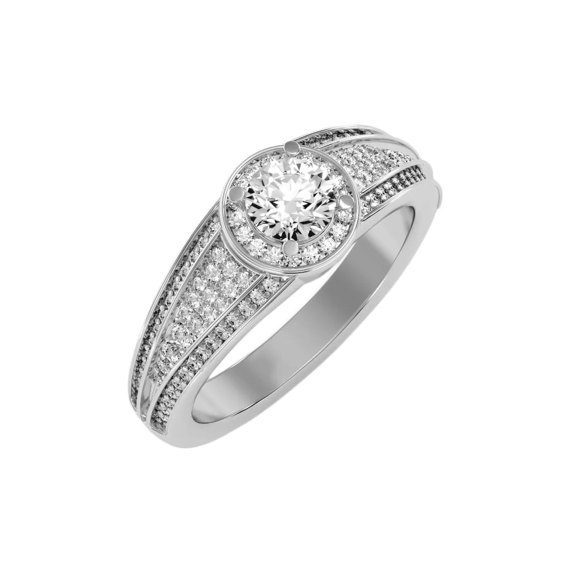 0.97 Carat Diamond 14K White Gold Engagement Ring