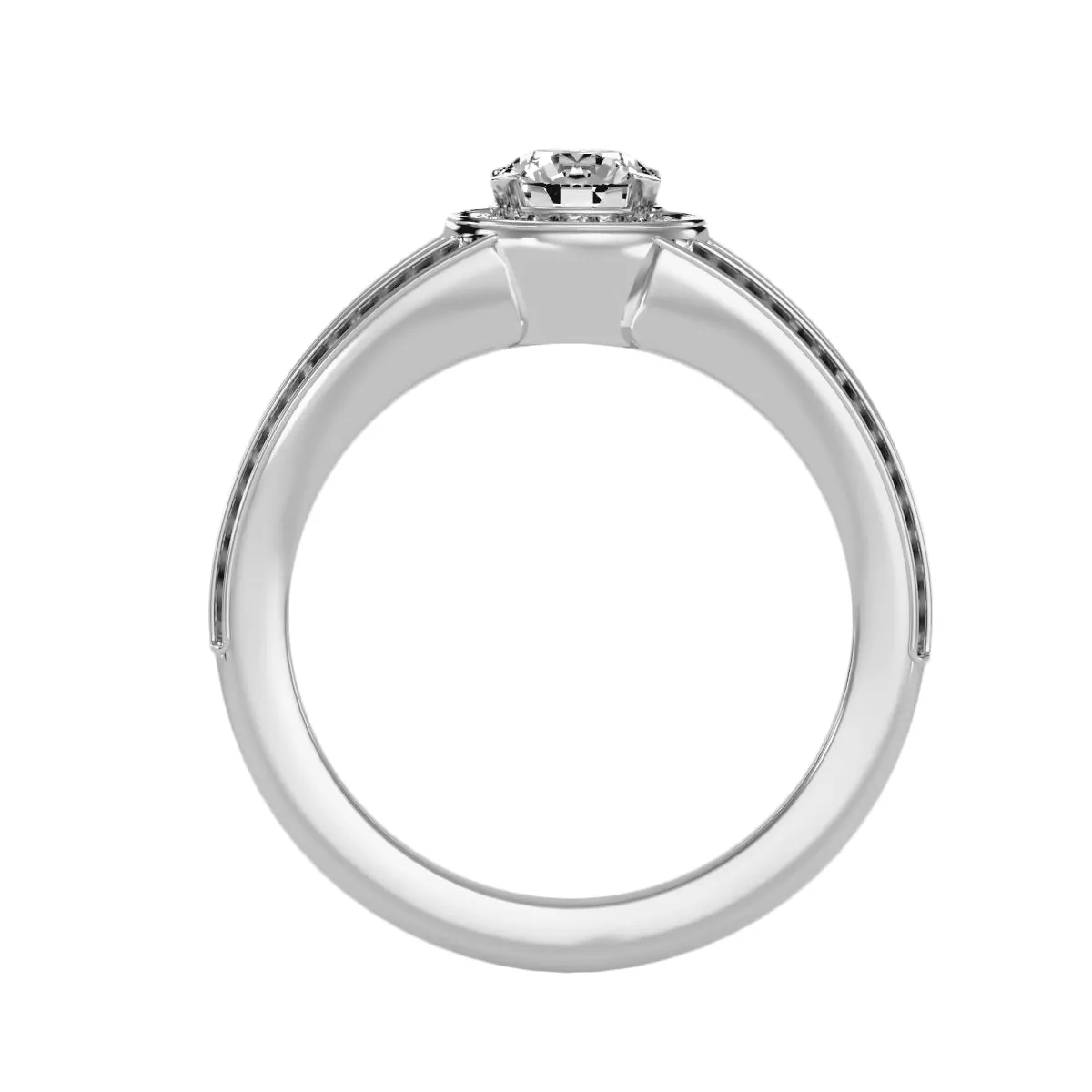 0.97 Carat Diamond 14K White Gold Engagement Ring