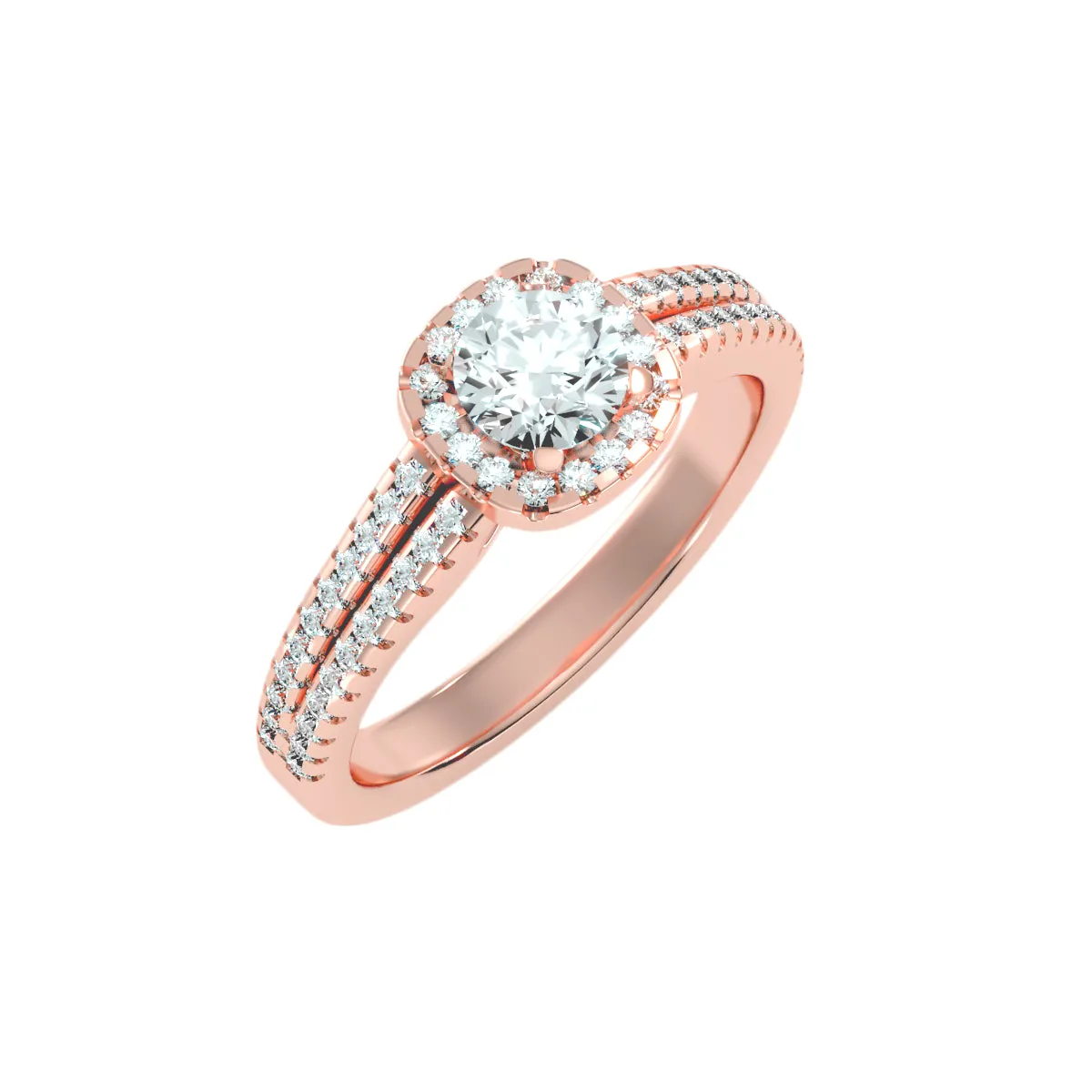 0.99 Carat Diamond 14K Rose Gold Engagement Ring