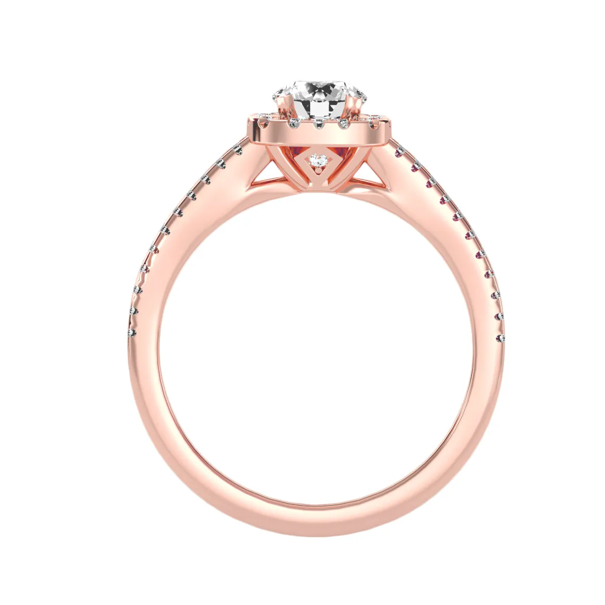 0.99 Carat Diamond 14K Rose Gold Engagement Ring