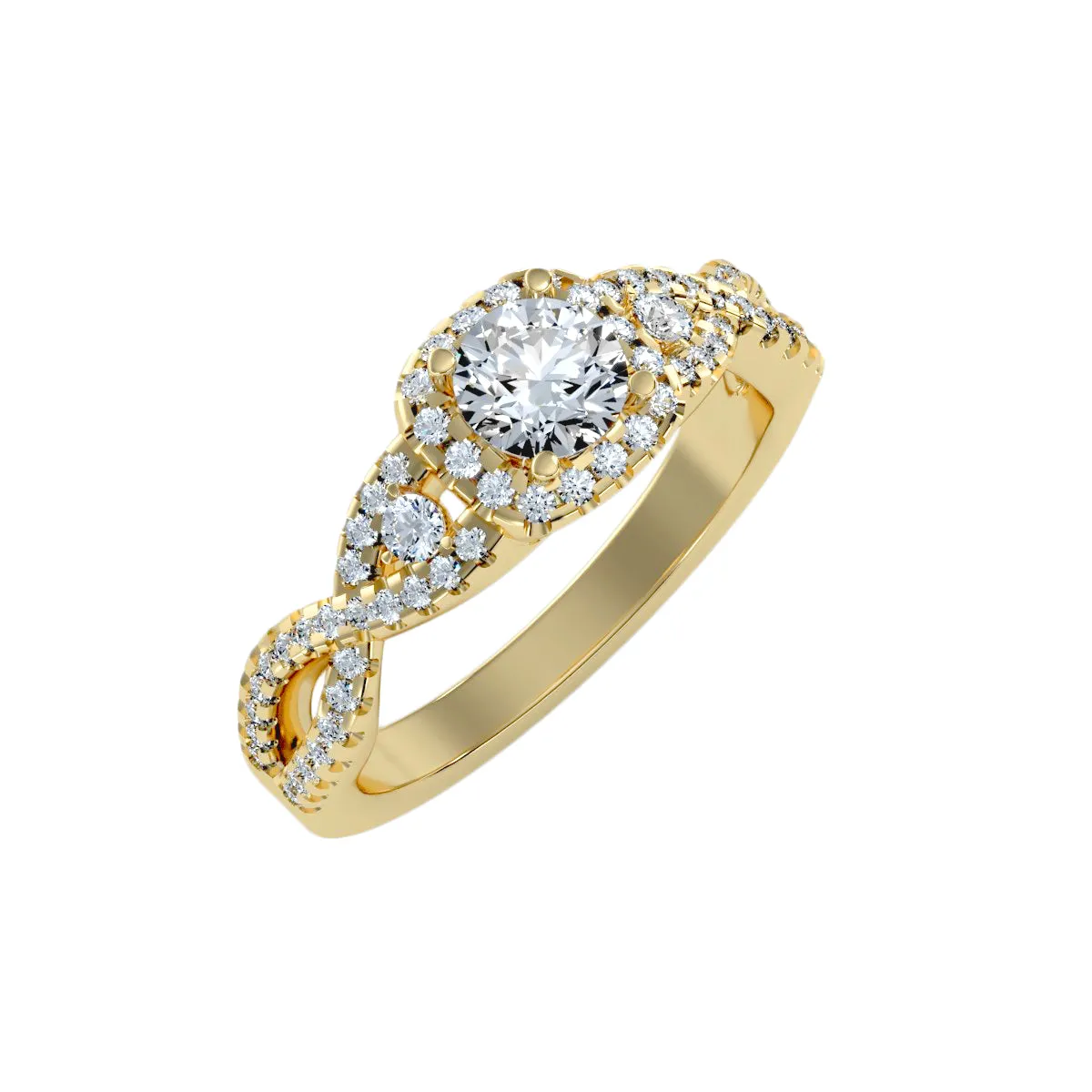 1.06 Carat Diamond 14K Yellow Gold Engagement Ring