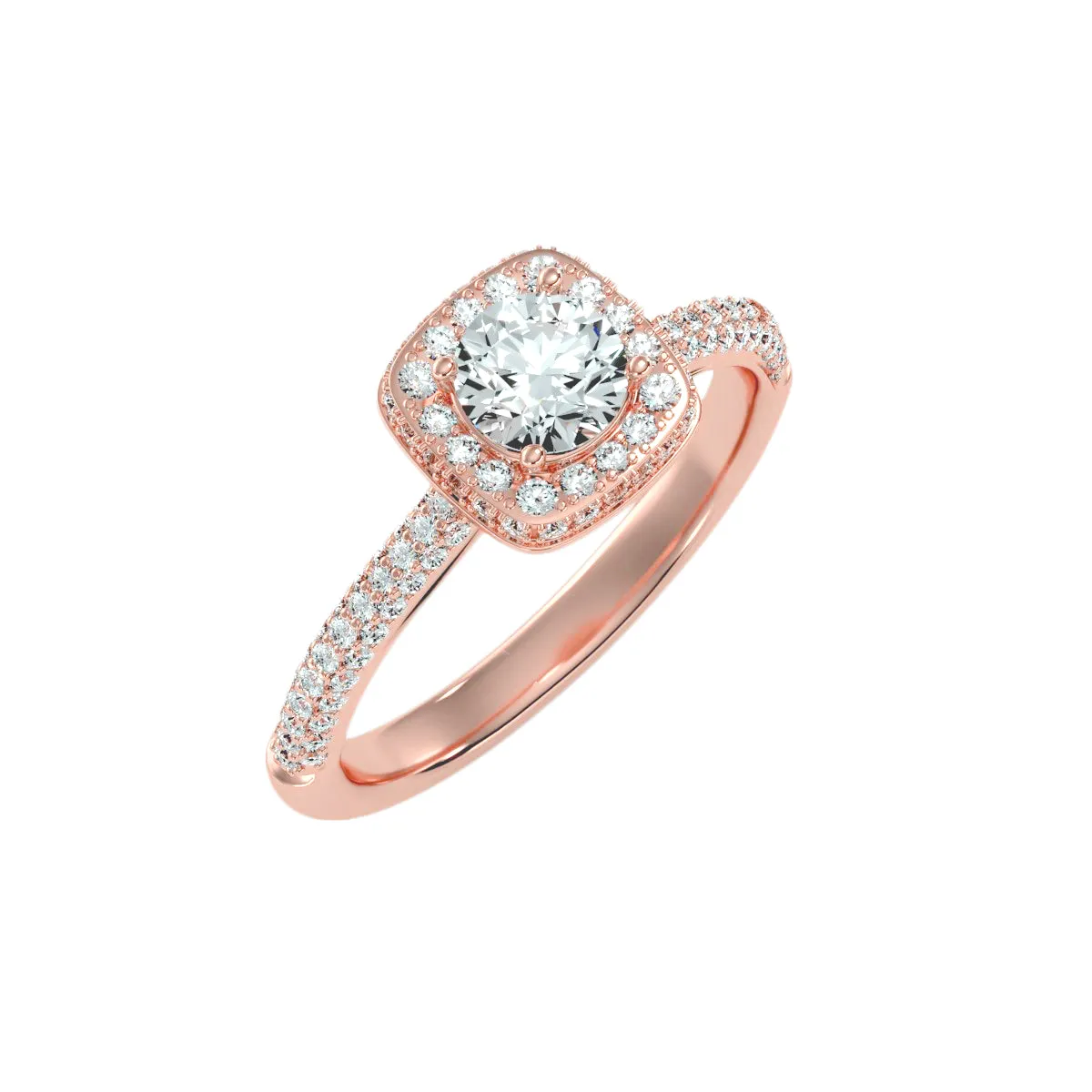 1.07 Carat Diamond 14K Rose Gold Engagement Ring