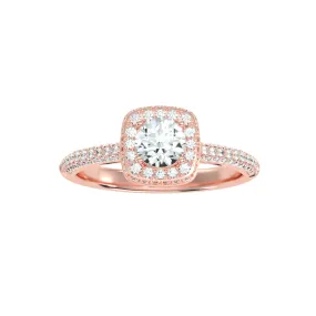 1.07 Carat Diamond 14K Rose Gold Engagement Ring