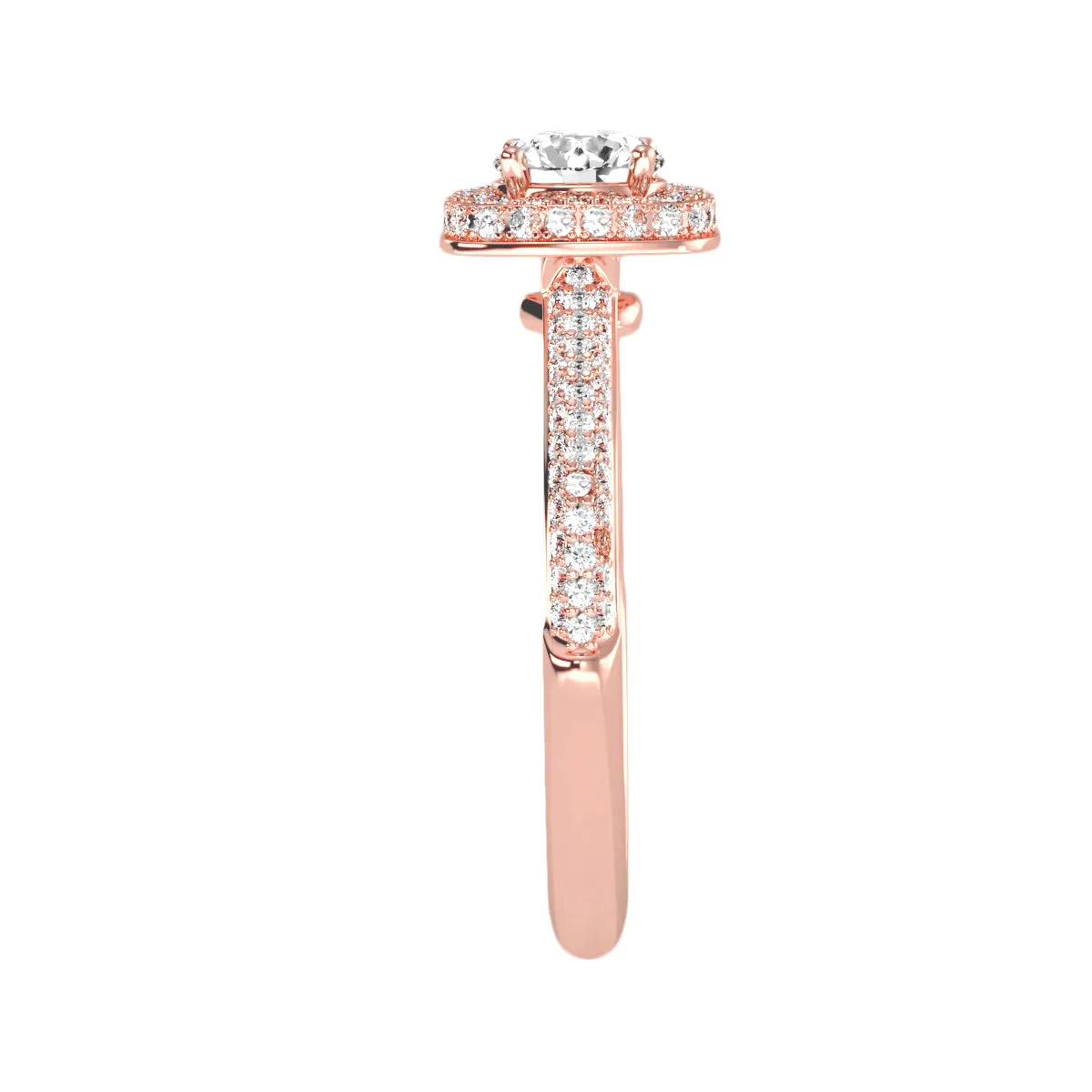 1.07 Carat Diamond 14K Rose Gold Engagement Ring