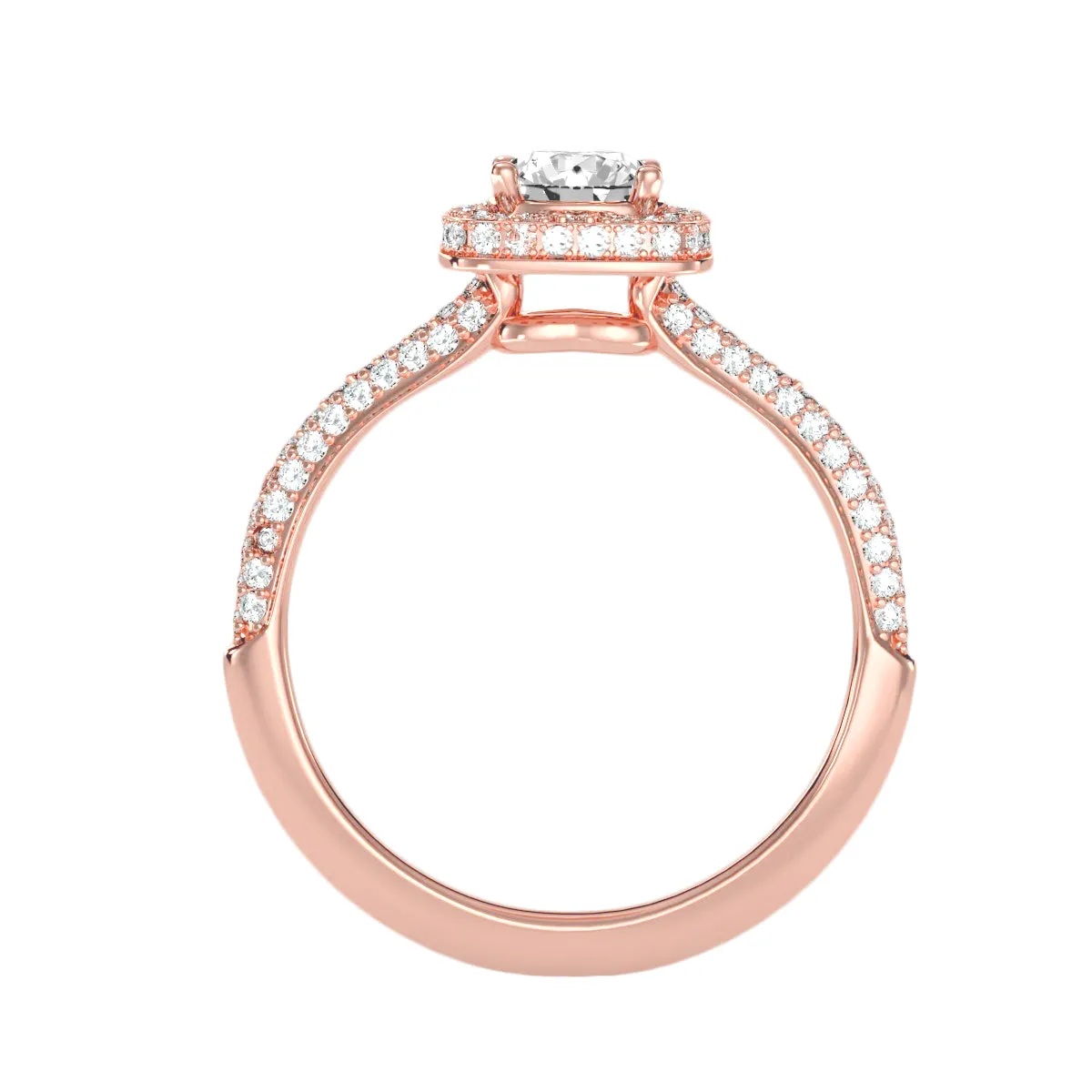 1.07 Carat Diamond 14K Rose Gold Engagement Ring