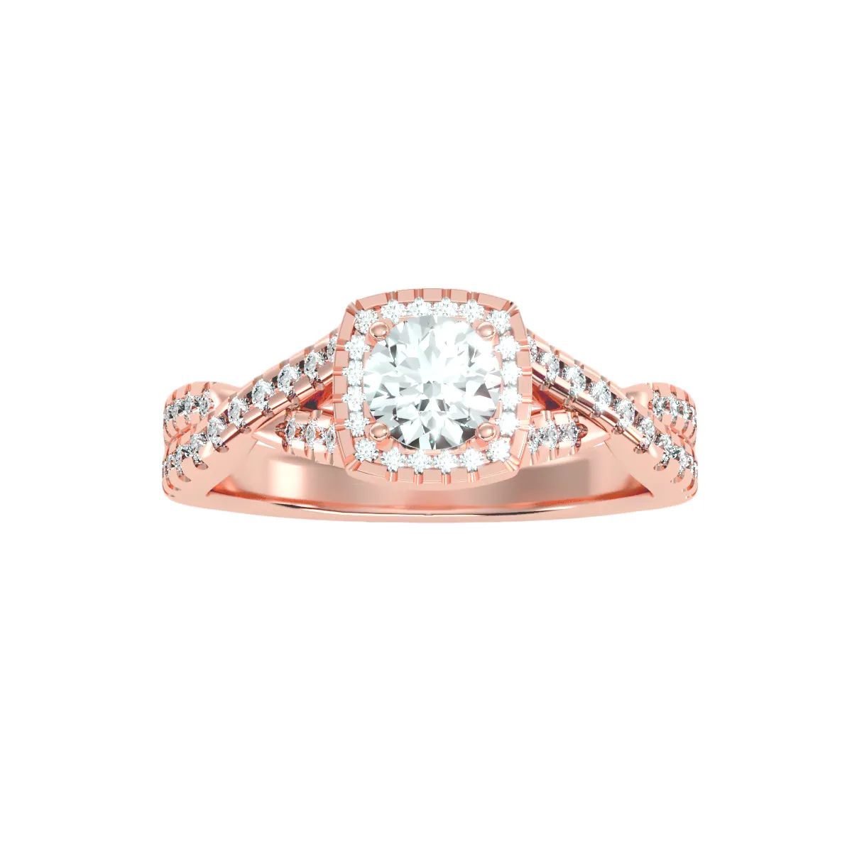 1.10 Carat Diamond 14K Rose Gold Engagement Ring