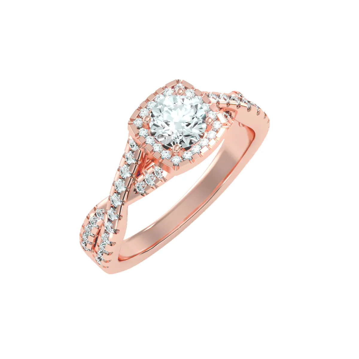 1.10 Carat Diamond 14K Rose Gold Engagement Ring