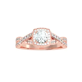 1.10 Carat Diamond 14K Rose Gold Engagement Ring