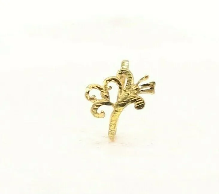 22k Ring Solid Gold ELEGANT Charm Ladies Floral Band SIZE 6-3/4RESIZABLE r2117