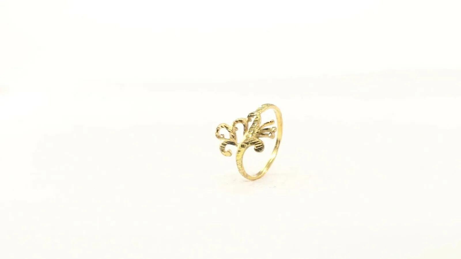 22k Ring Solid Gold ELEGANT Charm Ladies Floral Band SIZE 6-3/4RESIZABLE r2117