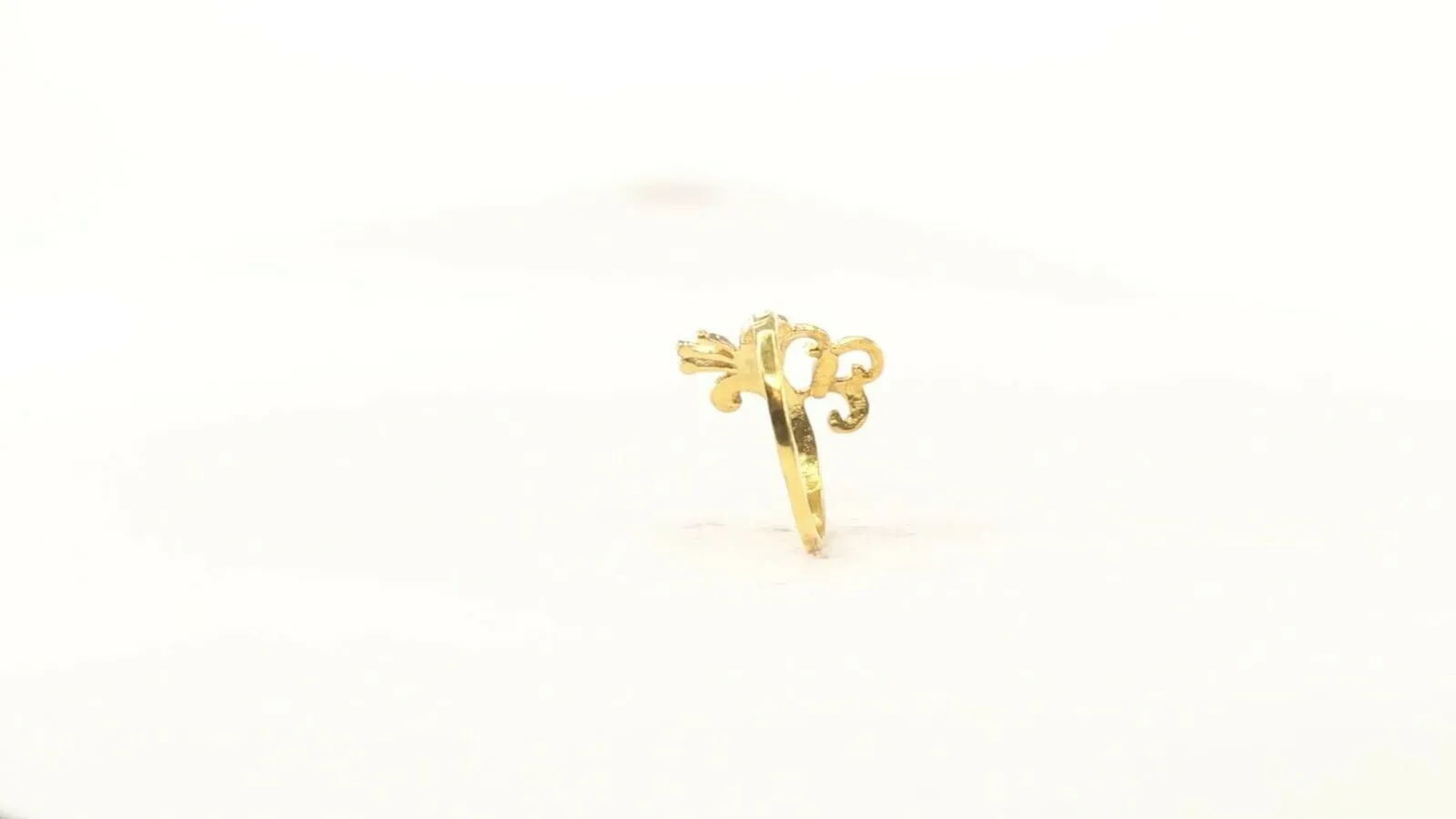 22k Ring Solid Gold ELEGANT Charm Ladies Floral Band SIZE 6-3/4RESIZABLE r2117