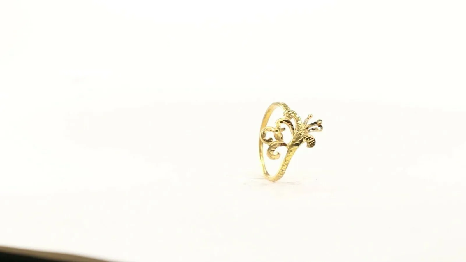 22k Ring Solid Gold ELEGANT Charm Ladies Floral Band SIZE 6-3/4RESIZABLE r2117