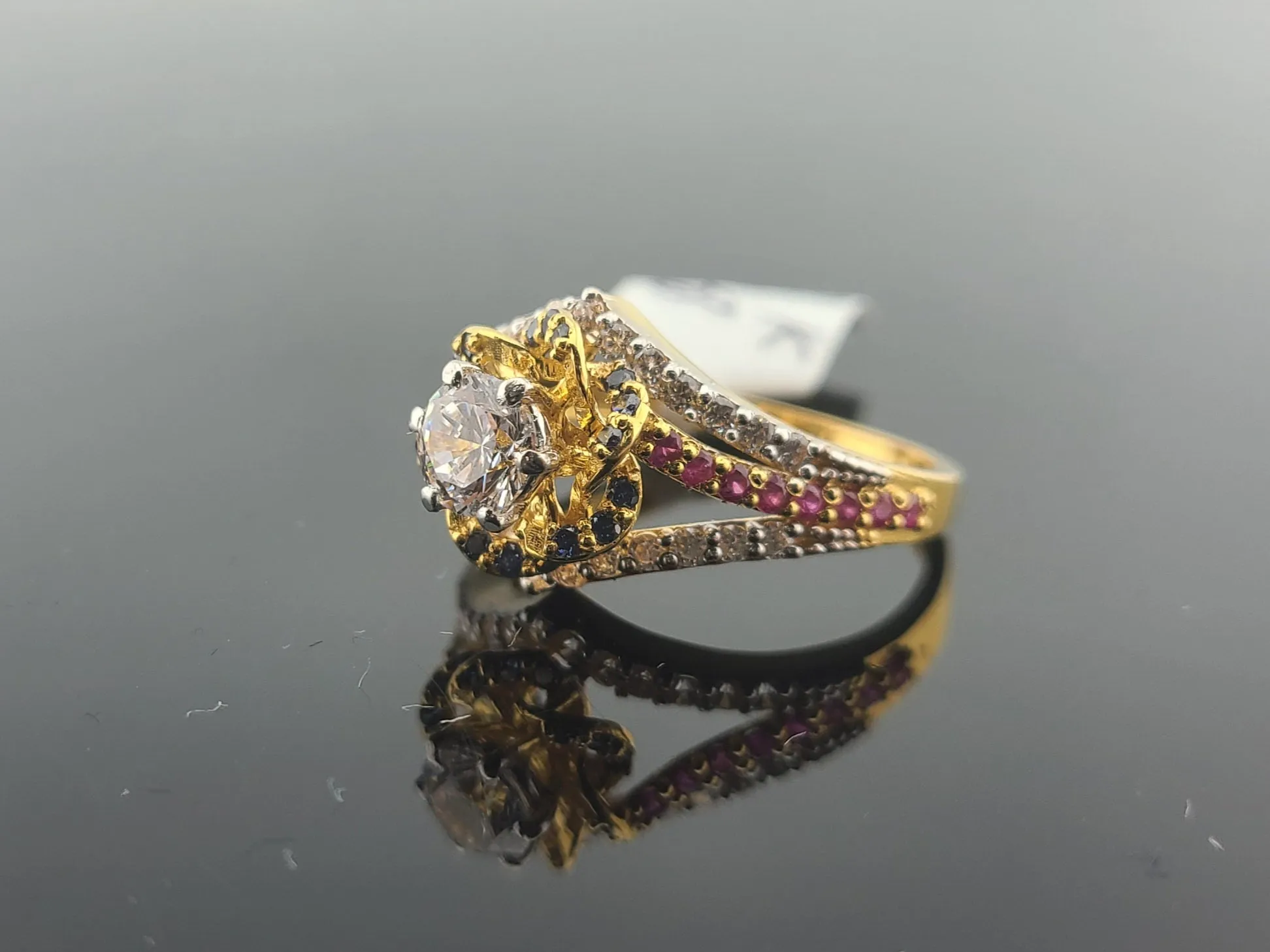 22K Solid Gold Floral Ring R10096