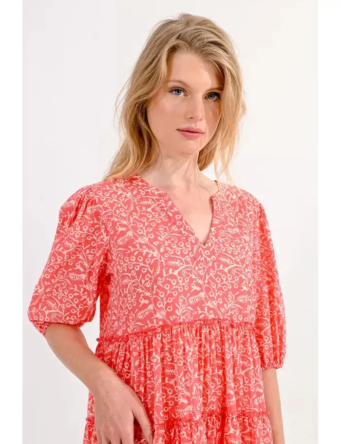 434- Coral Cotton Dress - Molly Bracken