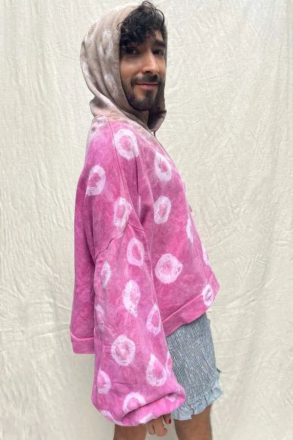 abacaxi Rosa Plant-dyed Balloon-Sleeve Hoodie