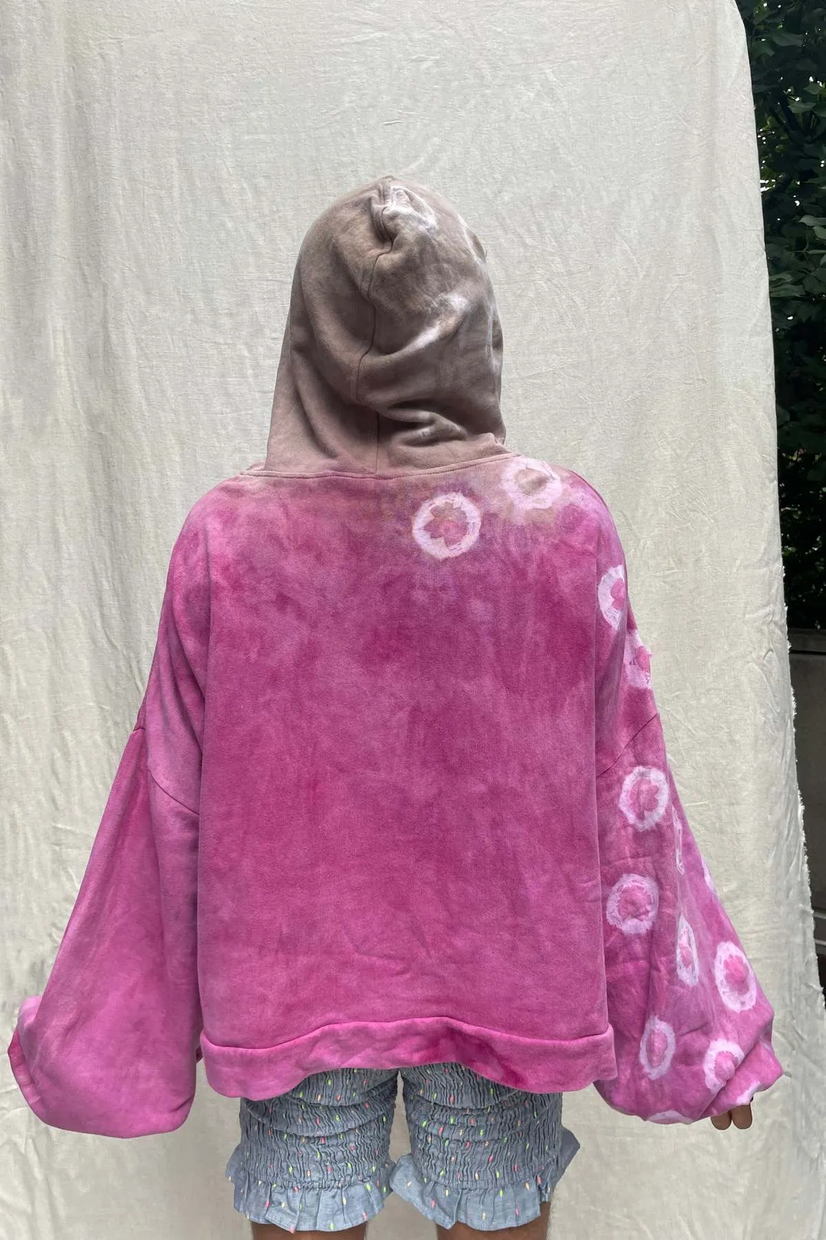 abacaxi Rosa Plant-dyed Balloon-Sleeve Hoodie