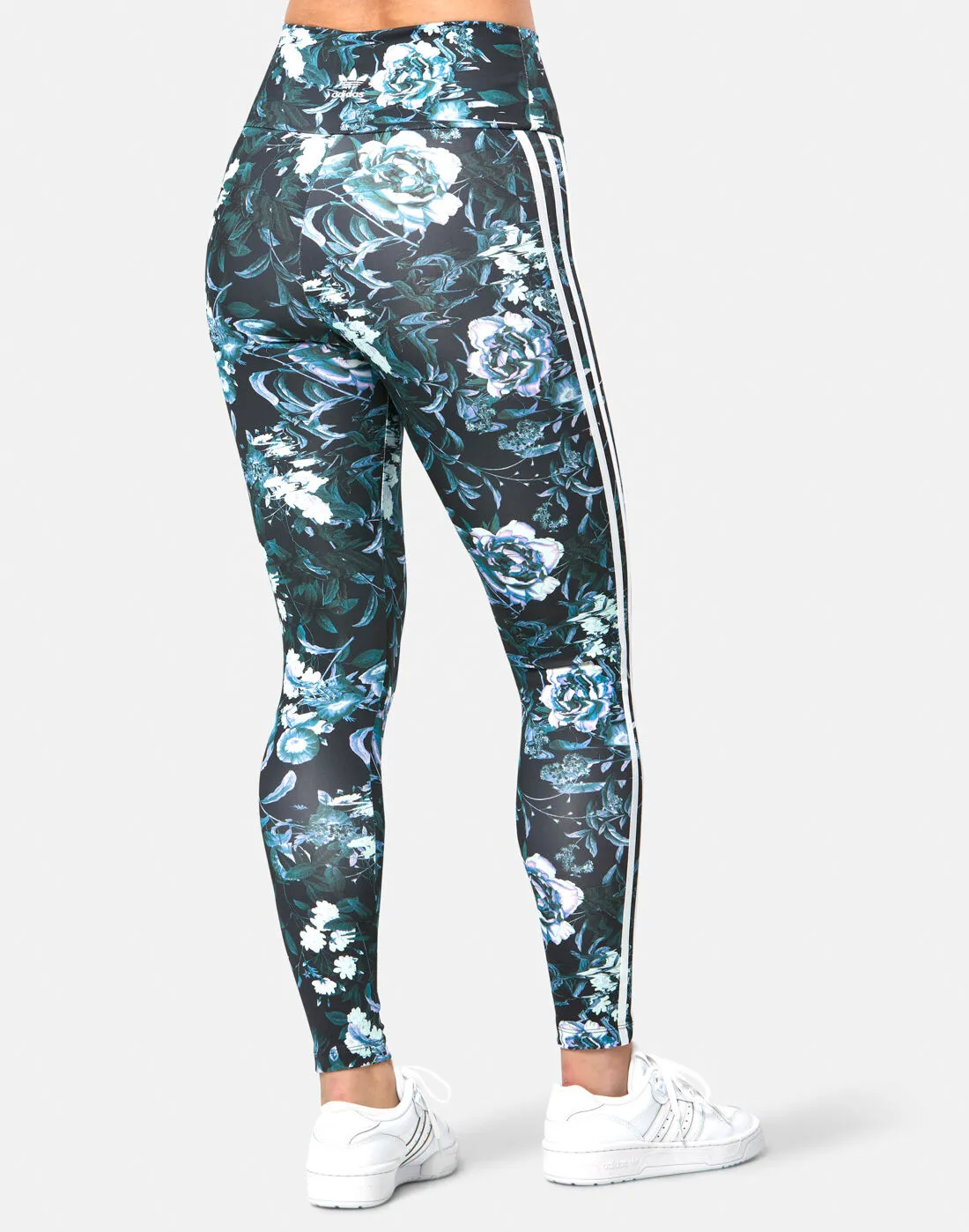 adidas Originals Womens 3 Stripes Floral Leggings