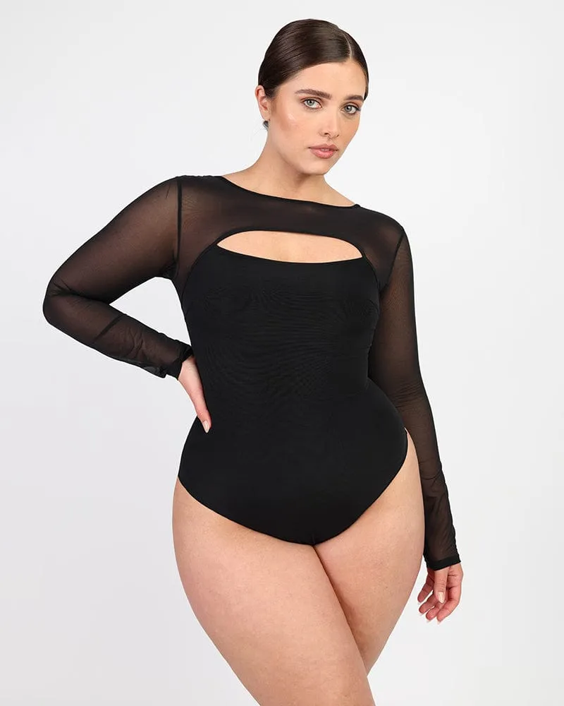 AirSlim See-Through Mesh Cutout Bodysuit