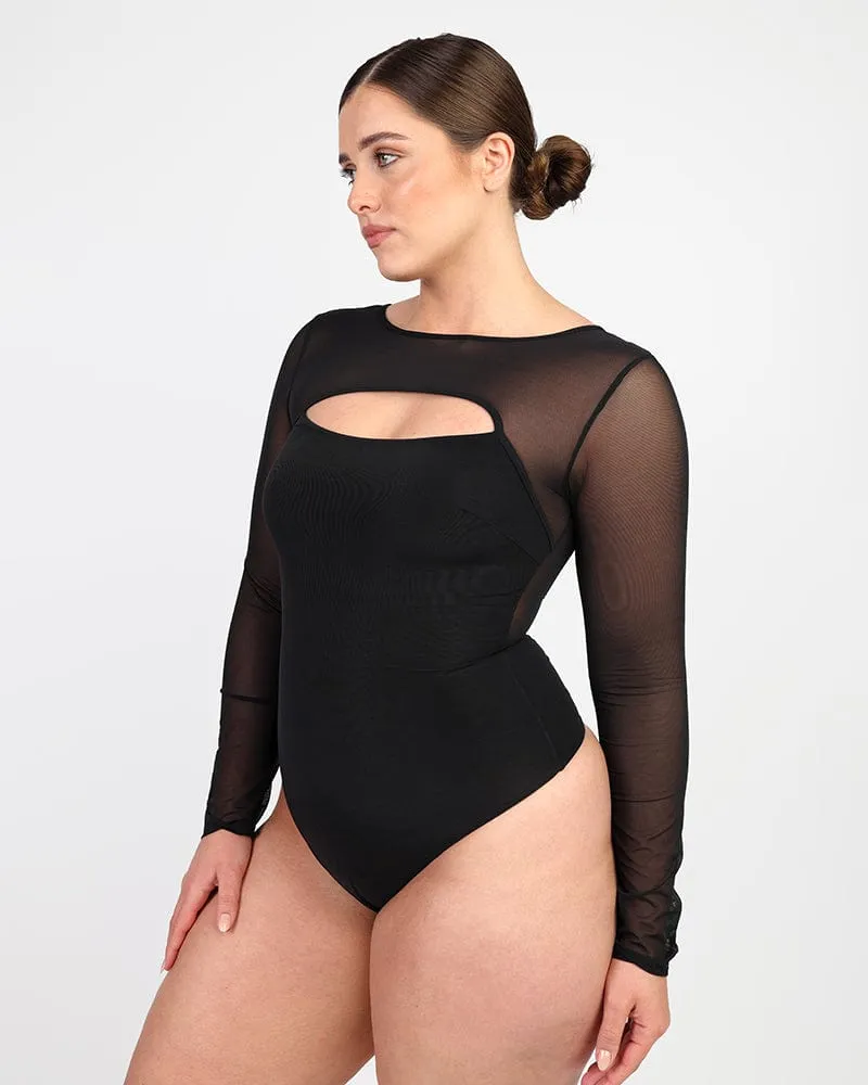 AirSlim See-Through Mesh Cutout Bodysuit