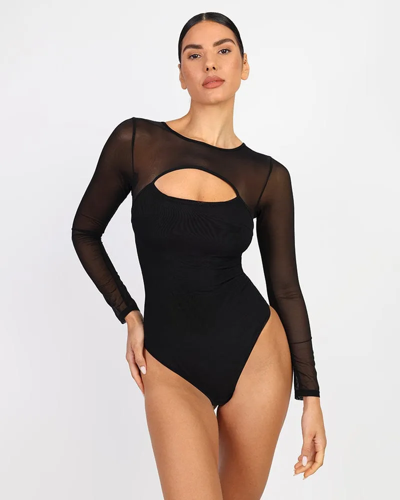 AirSlim See-Through Mesh Cutout Bodysuit