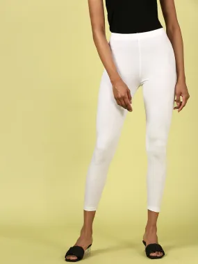 Ankle Length Leggings Cotton-White