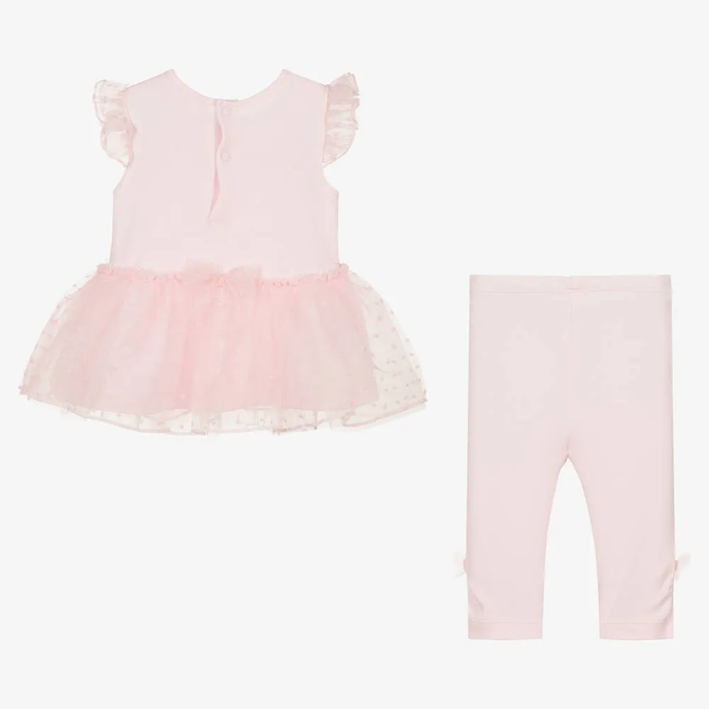 Baby Girls Pink Cotton Leggings Set