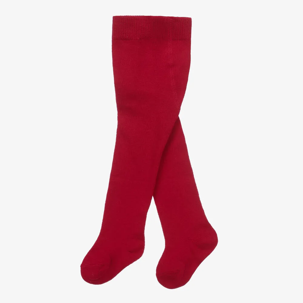 Baby Girls Red Knitted Tights