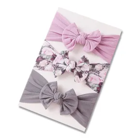 Baby Headband 3pc Set — Orchid / Dark Grey