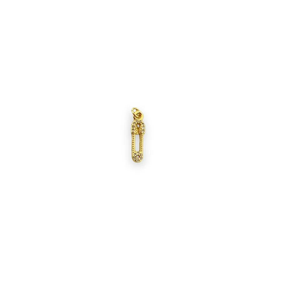 Baby pin charm jewelry making pendant in 18k of gold layering