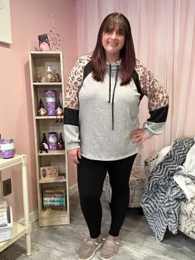 Black & Leopard Full Length Leggings with Pockets