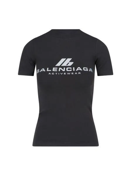 BLACK ACTIVEWEAR T-SHIRT IN STRETCH JERSEY