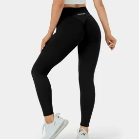 Caprice V Waist Activewear Leggings - Jet Black