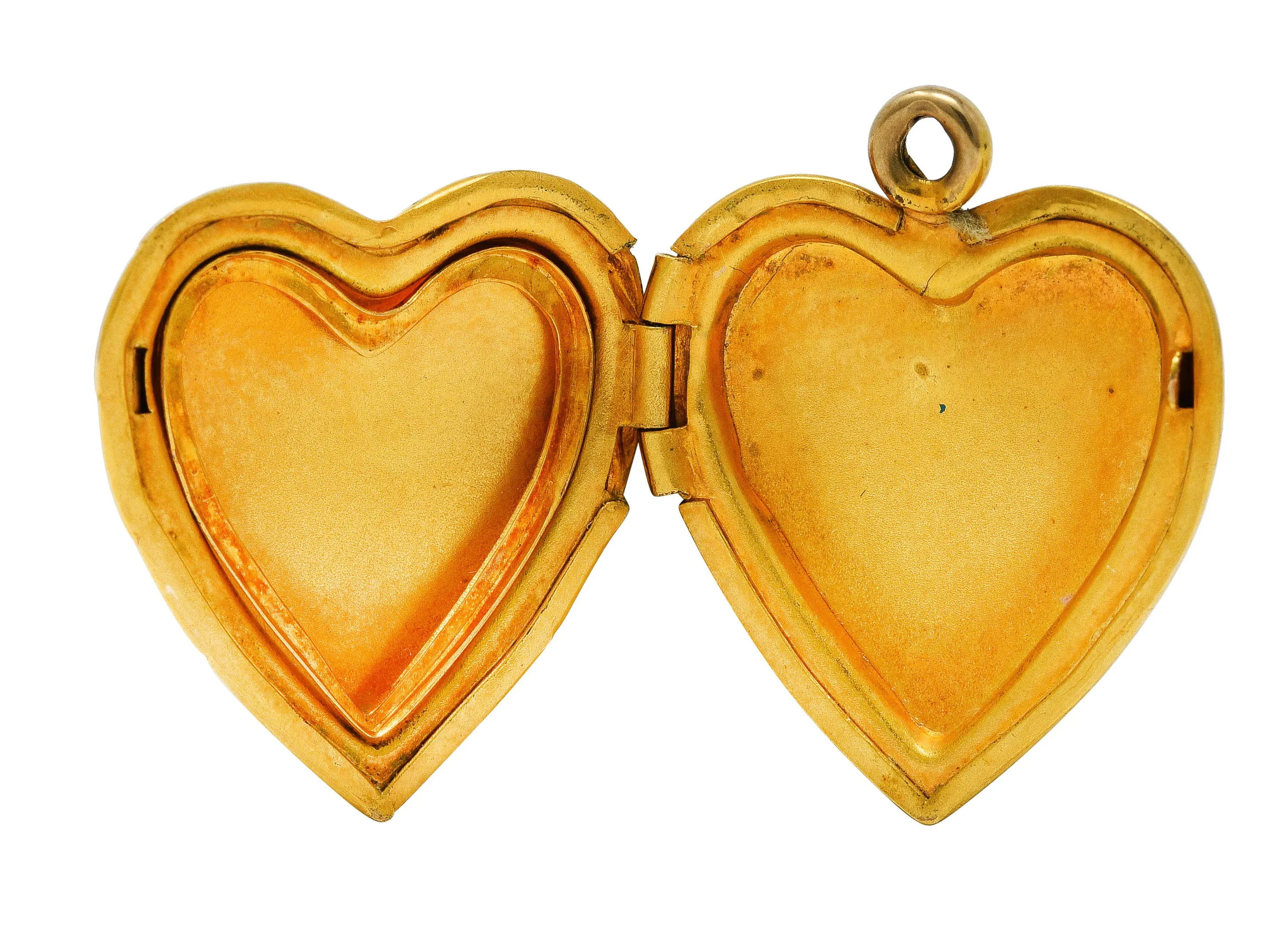 Carl Art Inc 1950's 10 Karat Gold Floral Heart Locket Pendant