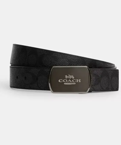 Coach Plaque Buckle Cut To Size Reversible Belt