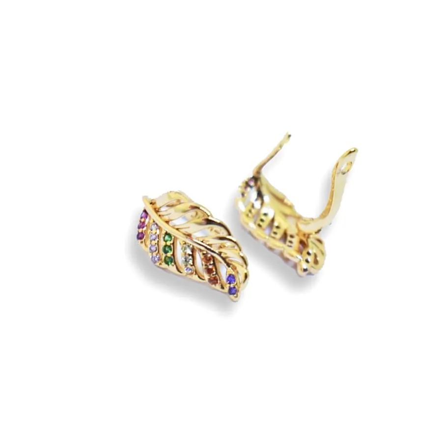 Cz eliza leaf 18k of gold plated