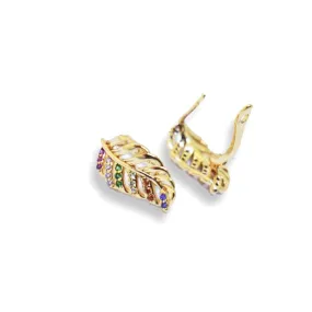 Cz eliza leaf 18k of gold plated