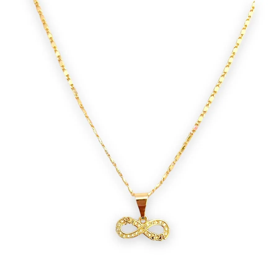 Cz infinity 18k of gold plated chain necklace