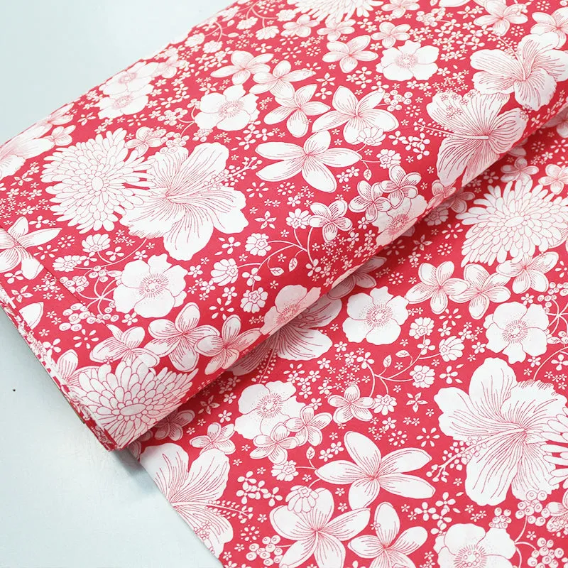 Dressmaking Floral Cotton Lawn - Coral - Kaimana