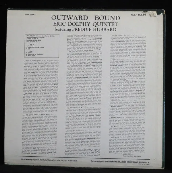 Eric Dolphy Quintet Featuring Freddie Hubbard ~ Outward Bound