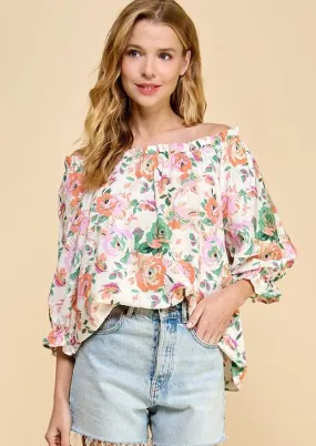 FINAL SALE - On or Off The Shoulder Floral Top