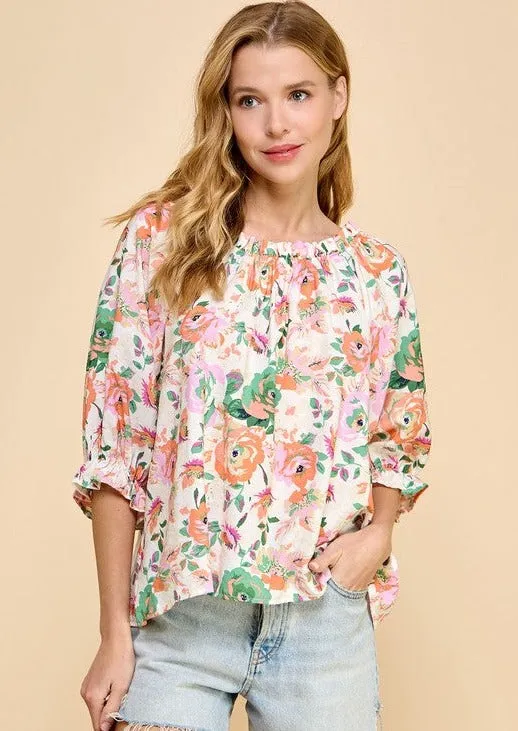 FINAL SALE - On or Off The Shoulder Floral Top