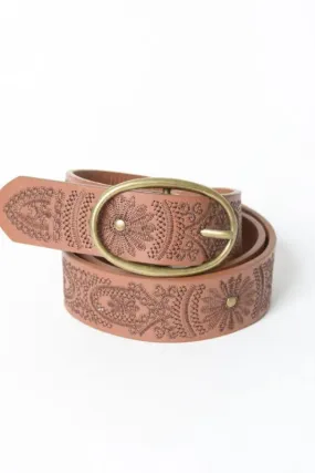 Floral Etched Belt